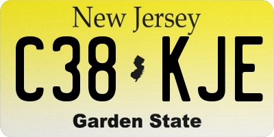 NJ license plate C38KJE