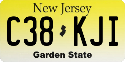 NJ license plate C38KJI