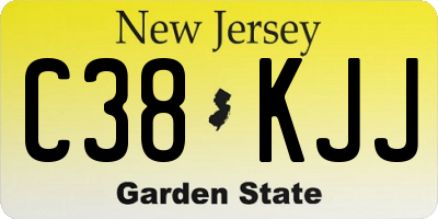NJ license plate C38KJJ
