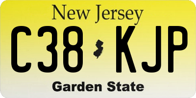 NJ license plate C38KJP