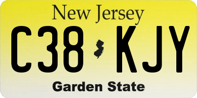 NJ license plate C38KJY