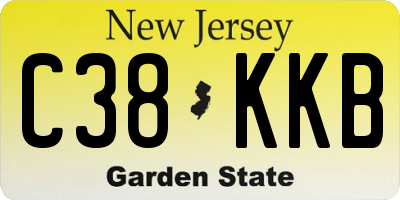 NJ license plate C38KKB
