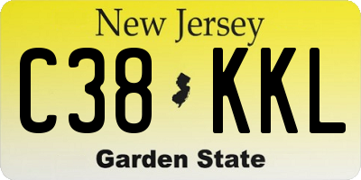 NJ license plate C38KKL