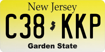 NJ license plate C38KKP