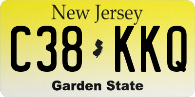 NJ license plate C38KKQ