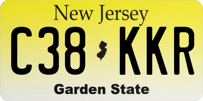 NJ license plate C38KKR