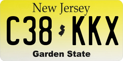 NJ license plate C38KKX
