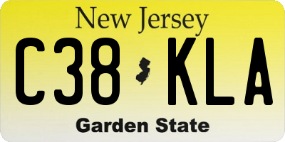 NJ license plate C38KLA