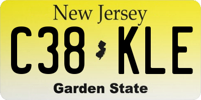 NJ license plate C38KLE