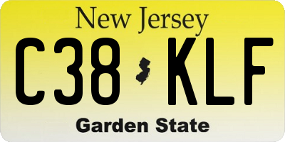 NJ license plate C38KLF