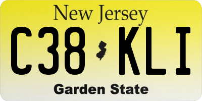 NJ license plate C38KLI