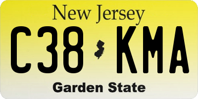 NJ license plate C38KMA