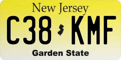 NJ license plate C38KMF