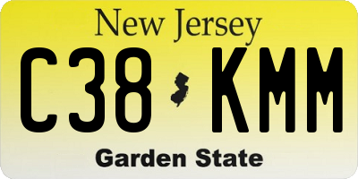 NJ license plate C38KMM
