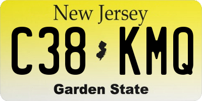 NJ license plate C38KMQ