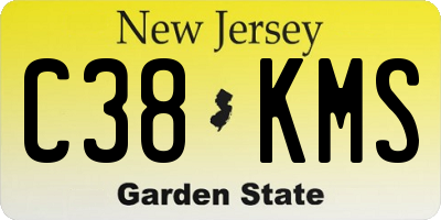 NJ license plate C38KMS