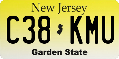 NJ license plate C38KMU