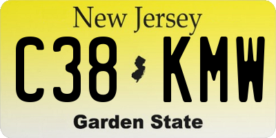 NJ license plate C38KMW