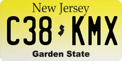 NJ license plate C38KMX