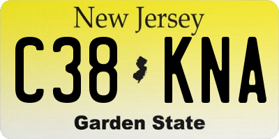 NJ license plate C38KNA