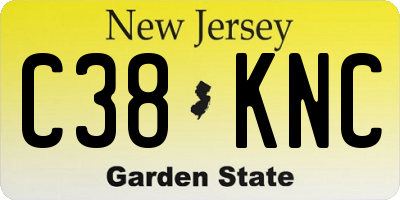 NJ license plate C38KNC