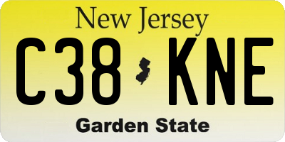 NJ license plate C38KNE