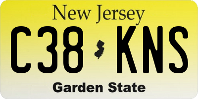 NJ license plate C38KNS