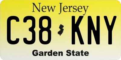 NJ license plate C38KNY