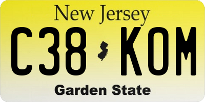 NJ license plate C38KOM