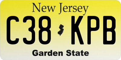 NJ license plate C38KPB