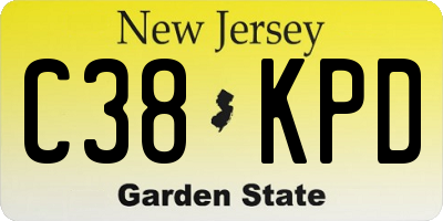 NJ license plate C38KPD