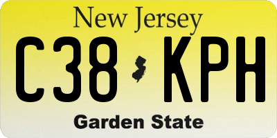 NJ license plate C38KPH