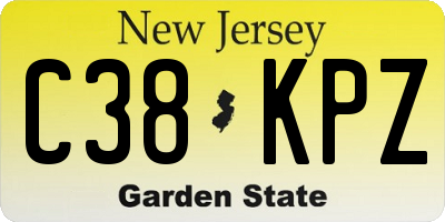 NJ license plate C38KPZ