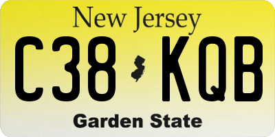 NJ license plate C38KQB
