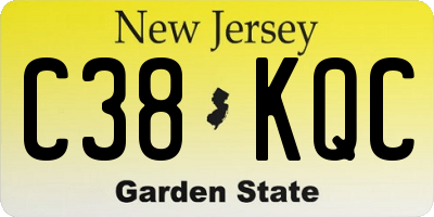 NJ license plate C38KQC