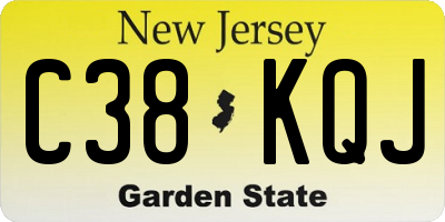 NJ license plate C38KQJ