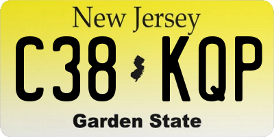 NJ license plate C38KQP
