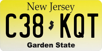NJ license plate C38KQT