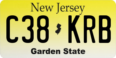 NJ license plate C38KRB