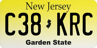 NJ license plate C38KRC