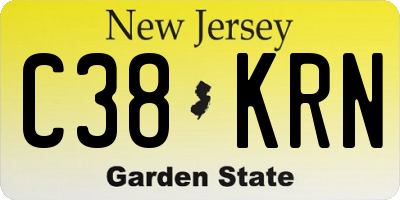 NJ license plate C38KRN