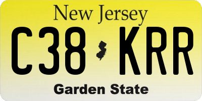 NJ license plate C38KRR