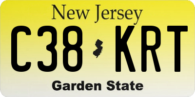 NJ license plate C38KRT