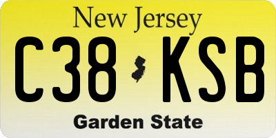 NJ license plate C38KSB