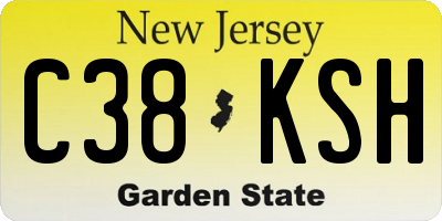 NJ license plate C38KSH