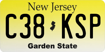 NJ license plate C38KSP
