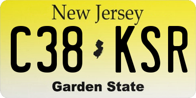 NJ license plate C38KSR