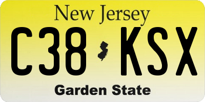 NJ license plate C38KSX