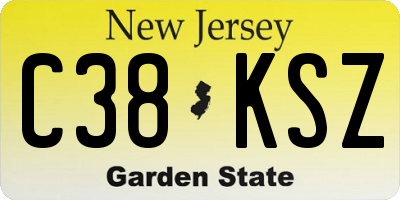 NJ license plate C38KSZ