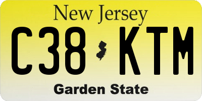 NJ license plate C38KTM